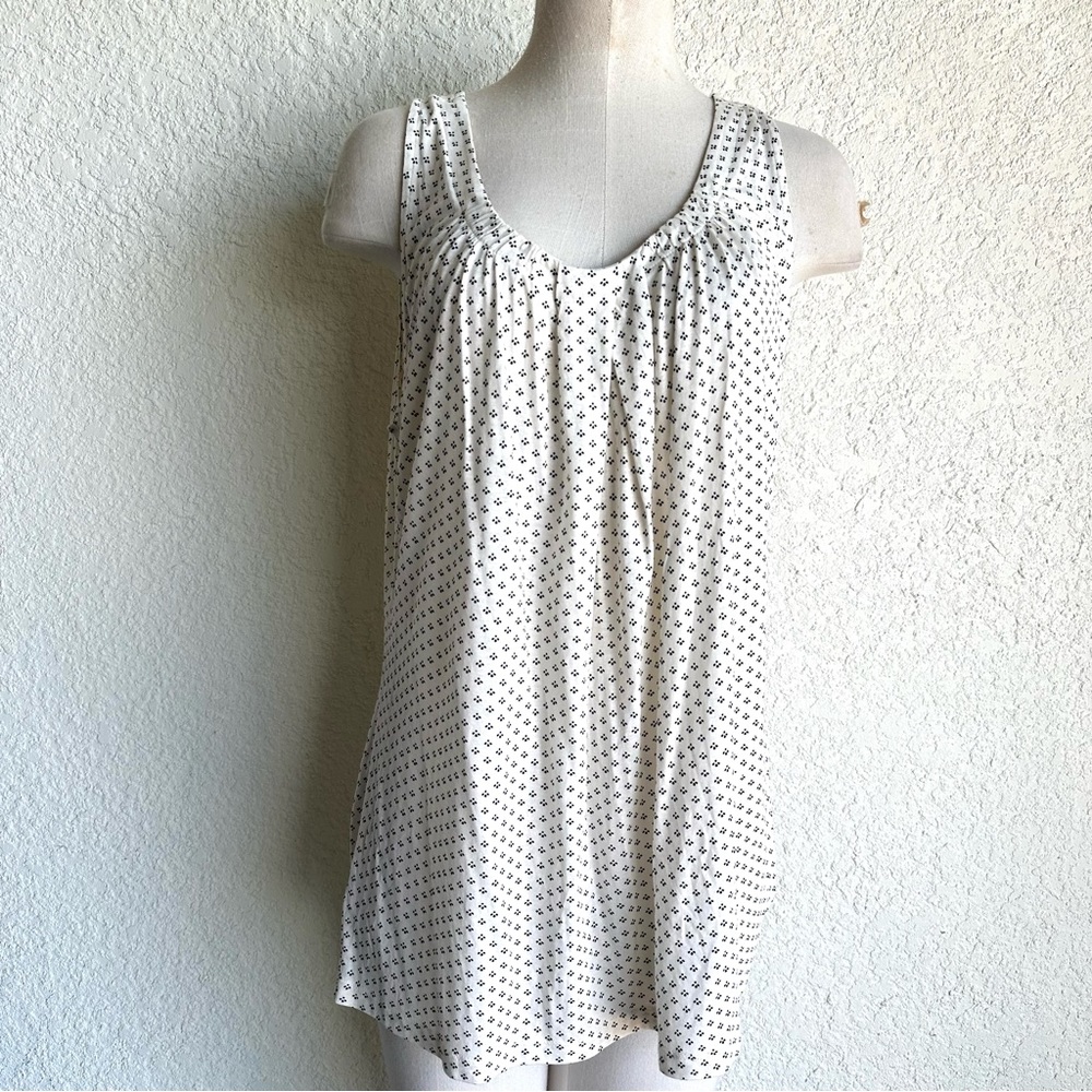 Ann Taylor Loft Blouse XL Ivory Black NWT